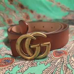 GG Thin Brown Belt Women's